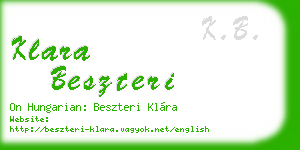 klara beszteri business card
