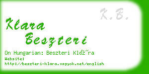 klara beszteri business card